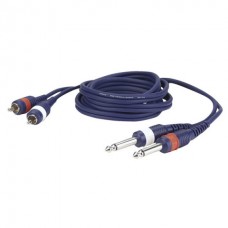 DAP-Audio FL23 - 2 RCA Male L/R > 2 mono Jack L/R 1.5m линейный / инструментальный кабель с разъёмами RCA M / моно Jack M