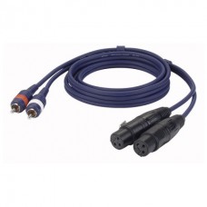 DAP-Audio FL25 - 2 RCA Male L/R > 2 XLR/F 3 p. 1.5m линейный / инструментальный кабель с разъёмами RCA M / XLR 3-pin F