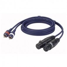 DAP-Audio FL25 - 2 RCA Male L/R > 2 XLR/F 3 p. 3m линейный / инструментальный кабель с разъёмами RCA M / XLR 3-pin F
