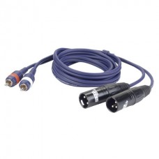 DAP-Audio FL26 - 2 RCA Male L/R > 2 XLR/M 3 p. 3m линейный / инструментальный кабель с разъёмами RCA M / XLR 3-pin M