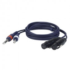 DAP-Audio FL43 - 2 unbal. Jack mono L/R > 2 XLR/F 3 p. 1.5m несимметричный линейный кабель с разъёмами моно Jack / XLR 3-pin F